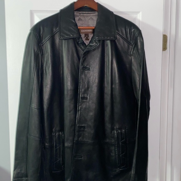Danier Men’s Black Leather Car Jacket - Picture 1 of 4